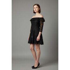 Y2K Black Lace Party Dress Mini Twee Kawai Coquette Babydoll Whimsygoth Medium